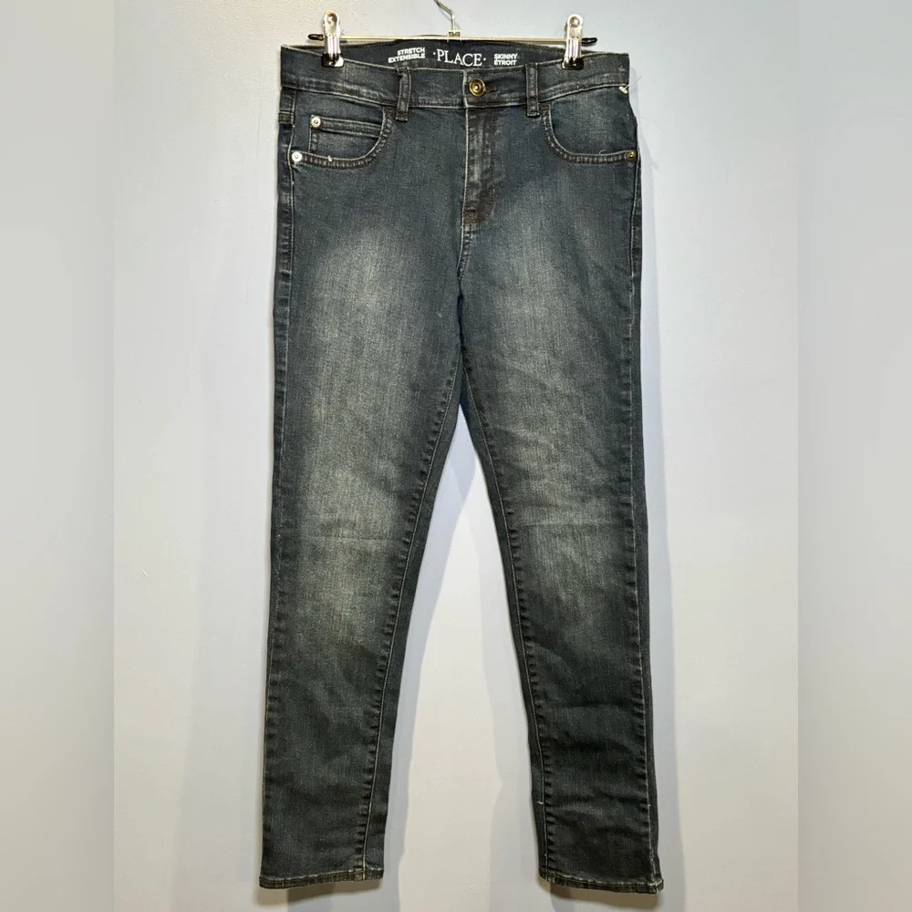 Place Stretch Extensible Skinny Etroit Jeans For Boys Size 12 Color Blue - Picture 1 of 2